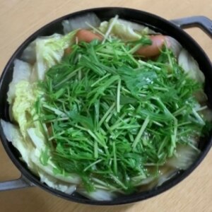 水菜と白菜のたっぷり鍋